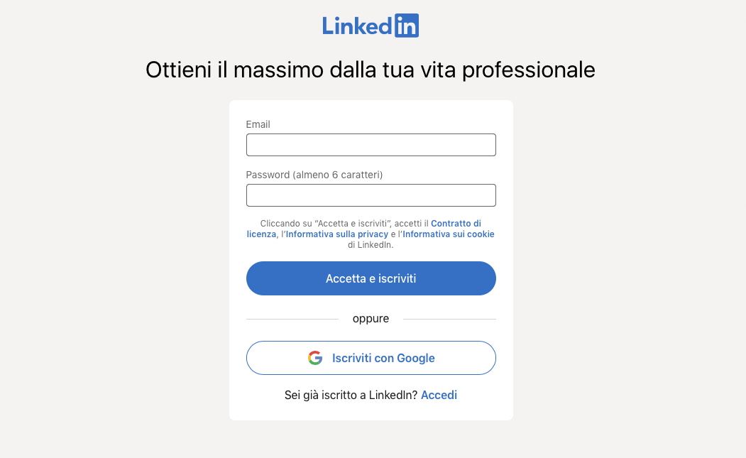 linkedin iscrizione linkedin iscrizione