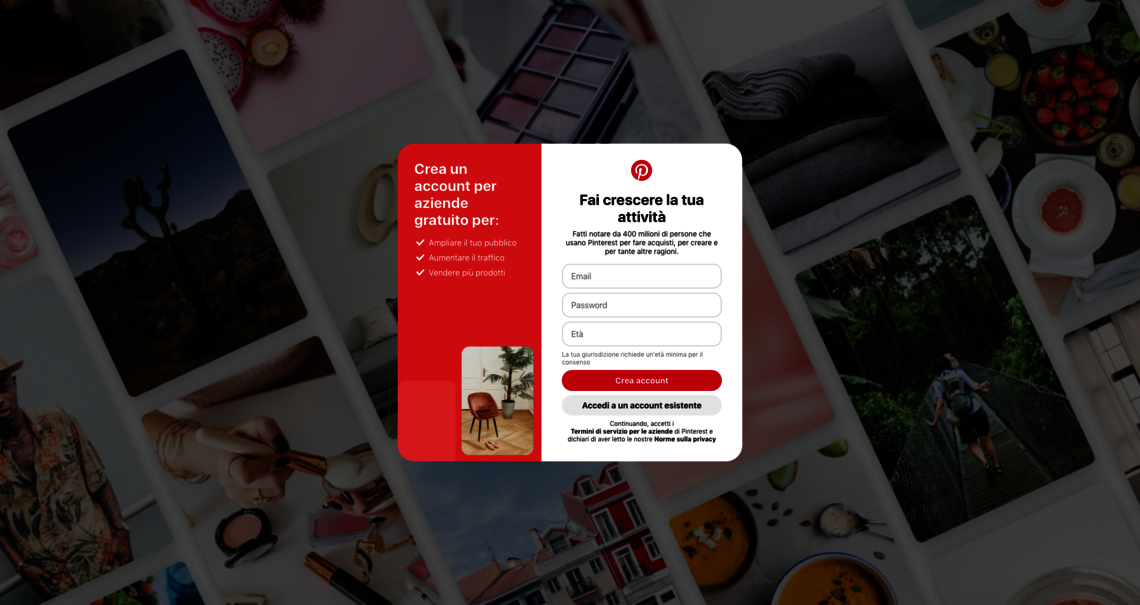 registrazione pinterest business registrazione pinterest business