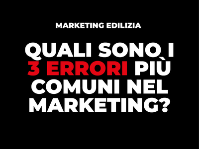Quali sono i 3 principali errori nel web marketing?